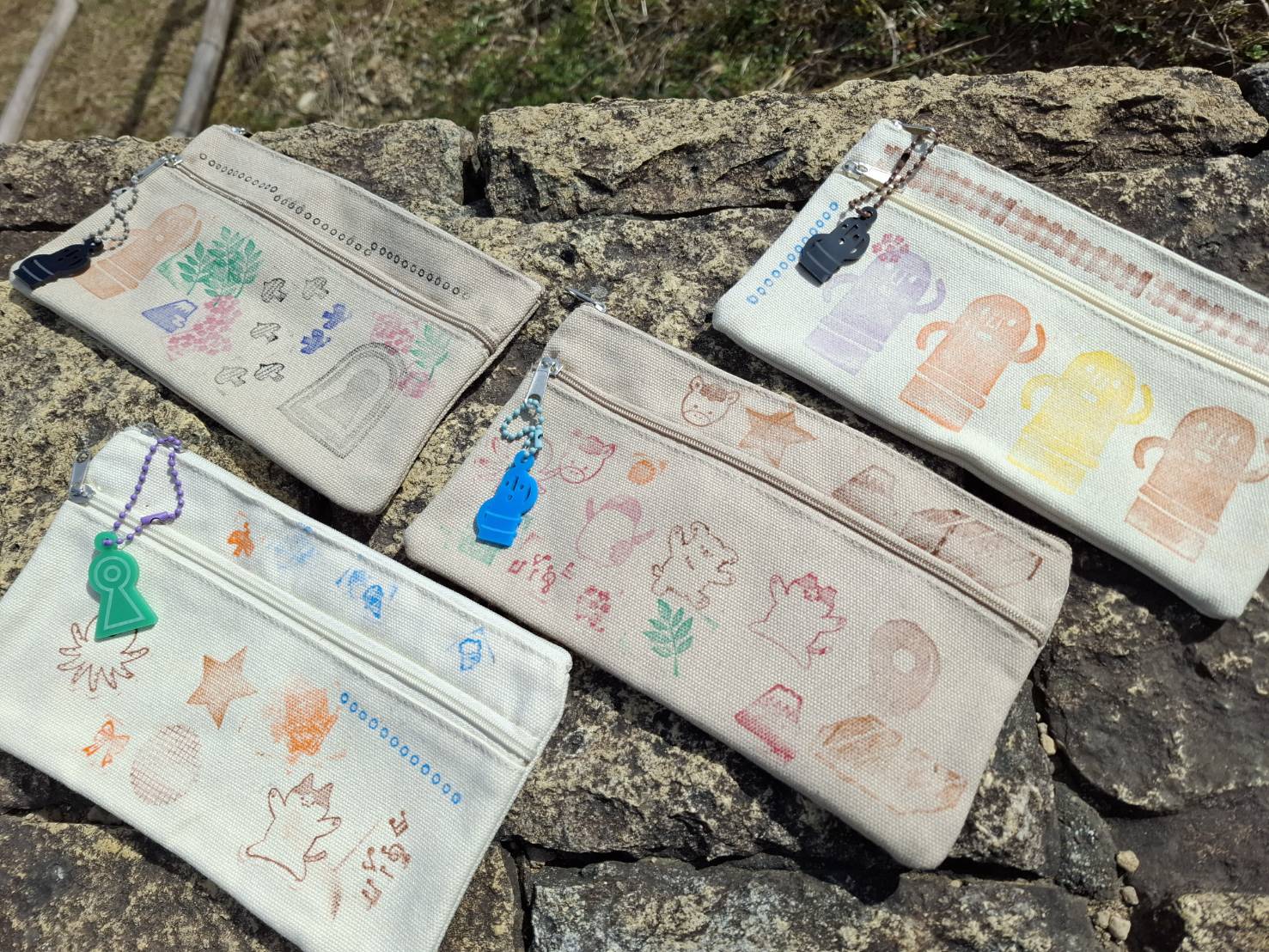 古代ぺったんアートバッグ&キーホルダー作りの様子 4